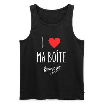 i love ma boîte - Débardeur bio Premium Homme - noir - Devant - Michal (187cm)