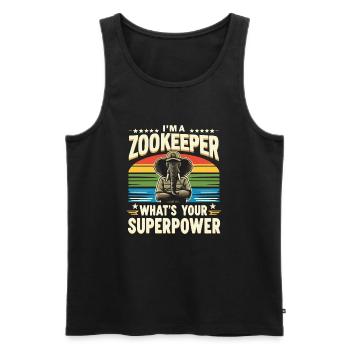 Zookeeper Zookeeper - Men's Premium Organic Tank Top - black - Front - AI Model Male 178 light (178cm)