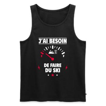 J’ai besoin de faire du ski,Ski,Skieur - Débardeur bio Premium Homme - noir - Devant - Michal (187cm)