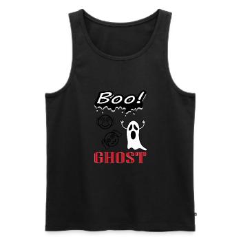Buhu Ghost Ghost Scare Terrible Spooky - Men's Premium Organic Tank Top - black - Front - AI Model Male 178 light (178cm)