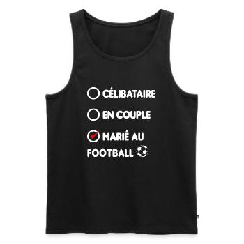 CELIBATAIRE EN COUPLE MARIE AU FOOTBALL - Débardeur bio Premium Homme - noir - Devant - Michal (187cm)
