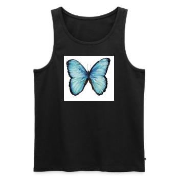 Morphofalter Blauer Schmetterling - Männer Premium Bio Tank Top - Schwarz - Vorne - AI Model Male 178 light (178cm)