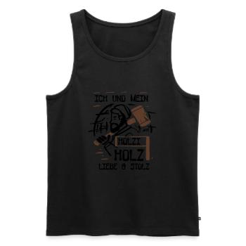 Schreiner Shirt · Hammer Bart · Liebe Geschenk - Männer Premium Bio Tank Top - Schwarz - Vorne - Michal (187cm)