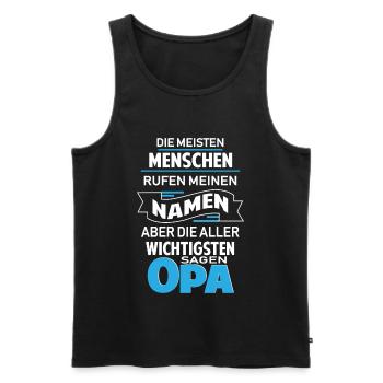 Menschen nennen mich Opa Opa Spruch - Männer Premium Bio Tank Top - Schwarz - Vorne - Michal (187cm)