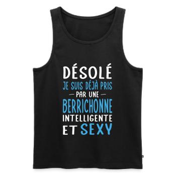 Désolé déjà pris par une Berrichonne sexy - Débardeur bio Premium Homme - noir - Devant - Michal (187cm)