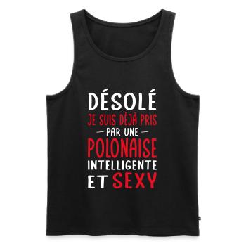 Désolé déjà pris par une Polonaise sexy - Débardeur bio Premium Homme - noir - Devant - Michal (187cm)