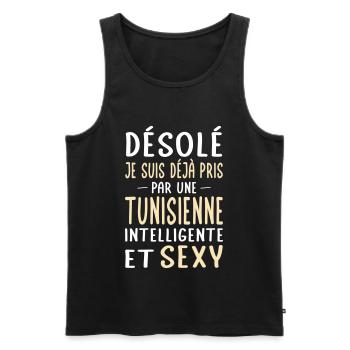 Désolé déjà pris par une Tunisienne sexy - Débardeur bio Premium Homme - noir - Devant - Michal (187cm)