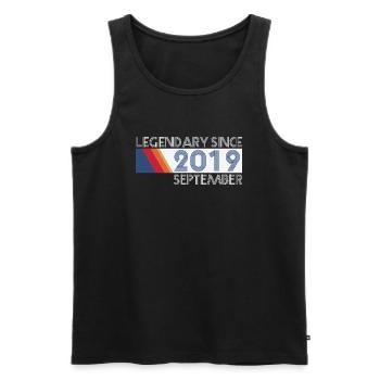 Retro SiFi Legendary depuis septembre 2019 - Naissance - Débardeur bio Premium Homme - noir - Devant - Michal (187cm)