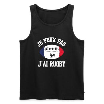Je Peux Pas J'ai Rugby - Débardeur bio Premium Homme - noir - Devant - Michal (187cm)