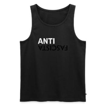 Antifascist - Men's Premium Organic Tank Top - black - Front - AI Model Male 178 light (178cm)