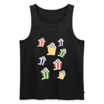 Popcorn Popcorn Sweet Snack Gift Idée cadeau - Débardeur bio Premium Homme - noir - Devant - Michal (187cm)