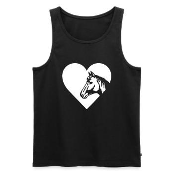 Pferd Reiten Reitsport Reiter Pony Pferdefreund - Männer Premium Bio Tank Top - Schwarz - Vorne - Michal (187cm)