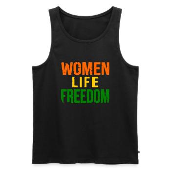 Women life freedom - Männer Premium Bio Tank Top - Schwarz - Vorne - AI Model Male 178 light (178cm)