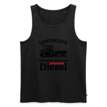 Landwirte- Essen Fleisch Trinken Bier ... - Männer Premium Bio Tank Top - Schwarz - Vorne - Michal (187cm)