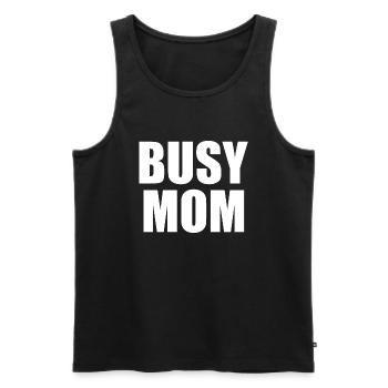 Busy mom - Men's Premium Organic Tank Top - black - Front - AI Model Male 178 light (178cm)
