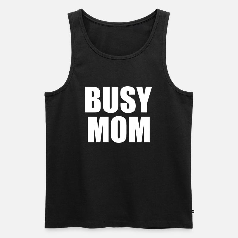 Busy mom - Männer Premium Bio Tank Top - Schwarz