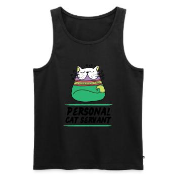 Cat Art Personal Cat Servant Cat Pet Owner - Men's Premium Organic Tank Top - black - Front - AI Model Male 178 light (178cm)
