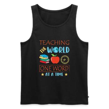 ESL-Lehrer ESL Unterricht - Männer Premium Bio Tank Top - Schwarz - Vorne - Michal (187cm)