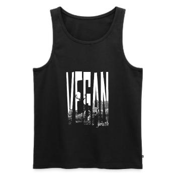 Vegan Youth Deer - Men's Premium Organic Tank Top - black - Front - Michal (187cm)