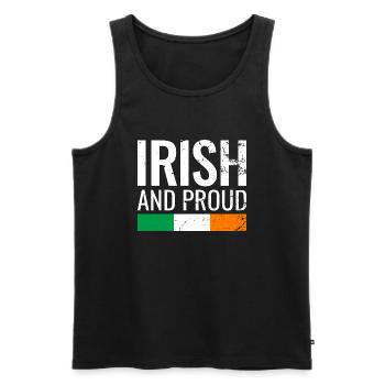 Irlandais et fier Irlande Drapeau irlandais Irlandais - Débardeur bio Premium Homme - noir - Devant - Michal (187cm)