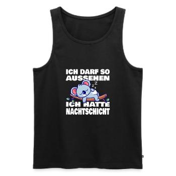 Nachtschicht, Schichtdienst, Nachtdienst, Funshirt - Männer Premium Bio Tank Top - Schwarz - Vorne - Michal (187cm)