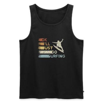 Je vais juste aller surfer vague expulser surfeur - Débardeur bio Premium Homme - noir - Devant - AI Model Male 178 light (178cm)