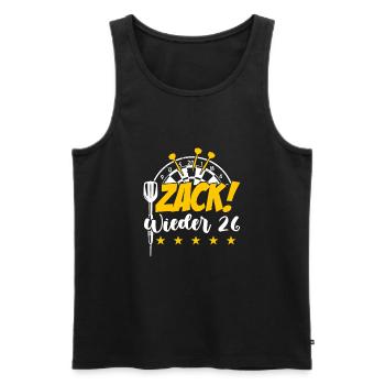 Zack wieder 26, Dartspieler Outfit, Geschenkidee - Männer Premium Bio Tank Top - Schwarz - Vorne - Michal (187cm)