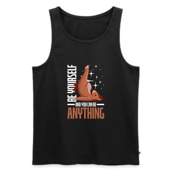 Yoga, Meditation, Chakra, Namaste, Geschenkidee - Männer Premium Bio Tank Top - Schwarz - Vorne - Michal (187cm)