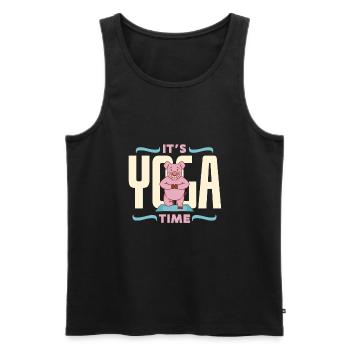 Yoga, Meditation, Chakra, Namaste, Geschenkidee - Männer Premium Bio Tank Top - Schwarz - Vorne - Michal (187cm)
