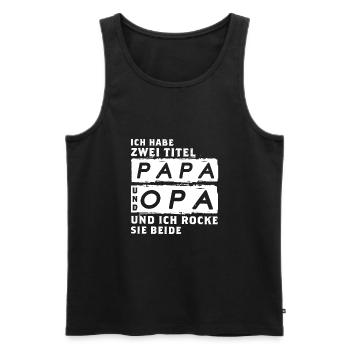 Papa Vater bester Geschenk Spruch Funshirt cool - Männer Premium Bio Tank Top - Schwarz - Vorne - Michal (187cm)