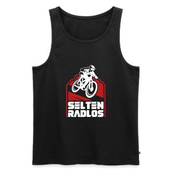 Coole Fahrrad und Mountainbike Geschenke MTB - Männer Premium Bio Tank Top - Schwarz - Vorne - Michal (187cm)