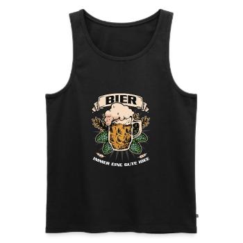 Bier Gute Idee Biertrinken Saufen Party Funshirt - Männer Premium Bio Tank Top - Schwarz - Vorne - Michal (187cm)
