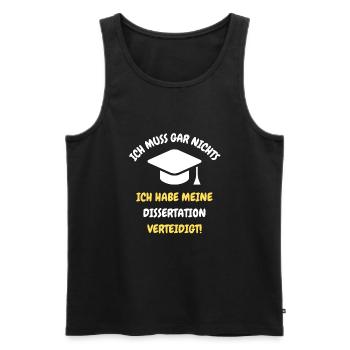 Dissertation, Doktorarbeit, Doktortitel, Promotion - Männer Premium Bio Tank Top - Schwarz - Vorne - Michal (187cm)