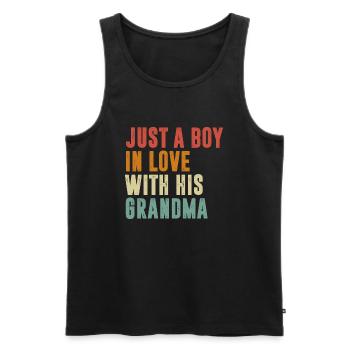 L’amour avec sa grand-mère rétro maman fête des mères - Débardeur bio Premium Homme - noir - Devant - Michal (187cm)