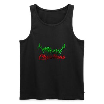 Merry Christmas - Männer Premium Bio Tank Top - Schwarz - Vorne - Michal (187cm)