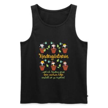 Kindergärtnerin - Männer Premium Bio Tank Top - Schwarz - Vorne - Michal (187cm)