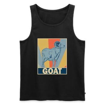 goat - Men's Premium Organic Tank Top - black - Front - AI Model Male 178 light (178cm)