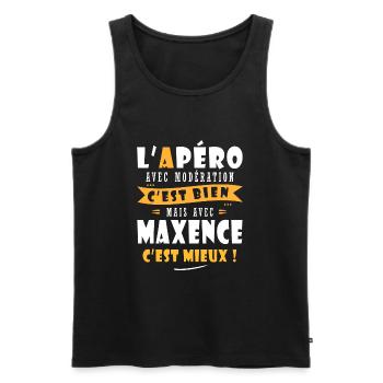 Maxence Cadeau Humour personnalisé cadeau maxence - Débardeur bio Premium Homme - noir - Devant - Michal (187cm)