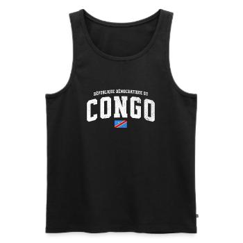 République Démocratique Du Congo - Débardeur bio Premium Homme - noir - Devant - AI Model Male 178 light (178cm)