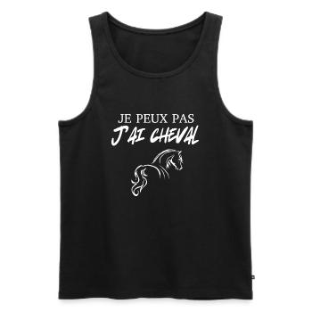 Ich kann kein Pferd haben - Männer Premium Bio Tank Top - Schwarz - Vorne - Michal (187cm)