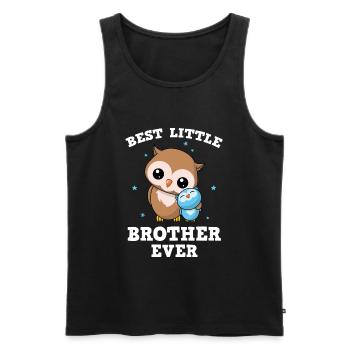 Best Little Brother Ever - Kleiner Eulen Bruder - Männer Premium Bio Tank Top - Schwarz - Vorne - Michal (187cm)