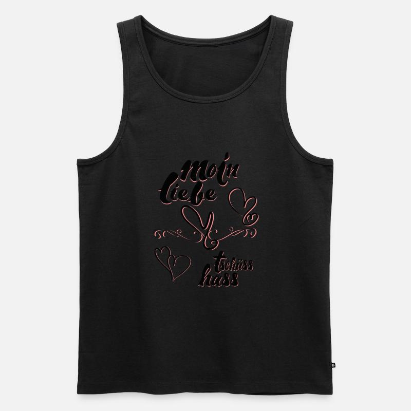 Moin Liebe Tschüss Hass - Männer Premium Bio Tank Top - Schwarz