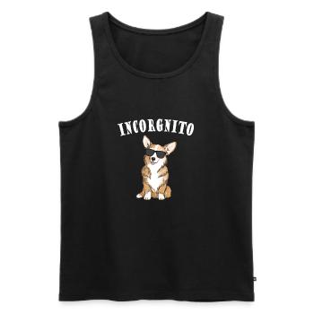 Corgi incorgnito - Men's Premium Organic Tank Top - black - Front - Michal (187cm)