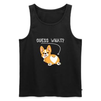 Corgi - Männer Premium Bio Tank Top - Schwarz - Vorne - AI Model Male 178 light (178cm)