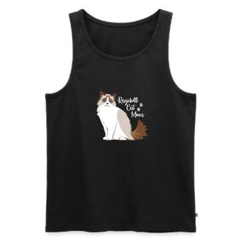 Ragdoll chat maman - Débardeur bio Premium Homme - noir - Devant - AI Model Male 178 light (178cm)