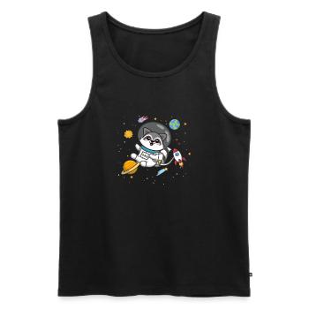 Raccoon - Men's Premium Organic Tank Top - black - Front - Michal (187cm)