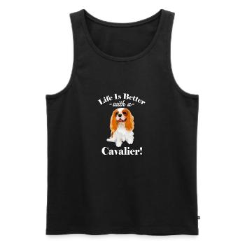 Cavalier King Charles Spaniel - Männer Premium Bio Tank Top - Schwarz - Vorne - AI Model Male 178 light (178cm)
