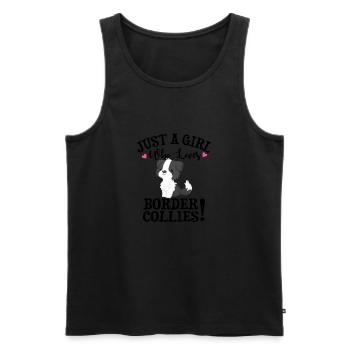 Border Collie - Men's Premium Organic Tank Top - black - Front - AI Model Male 178 light (178cm)