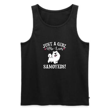 Samojede - Männer Premium Bio Tank Top - Schwarz - Vorne - AI Model Male 178 light (178cm)