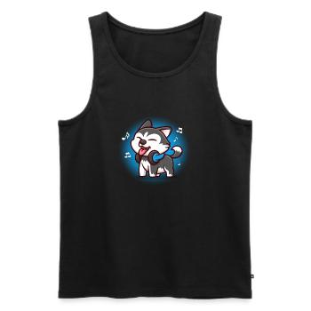Siberian Husky - Men's Premium Organic Tank Top - black - Front - Michal (187cm)